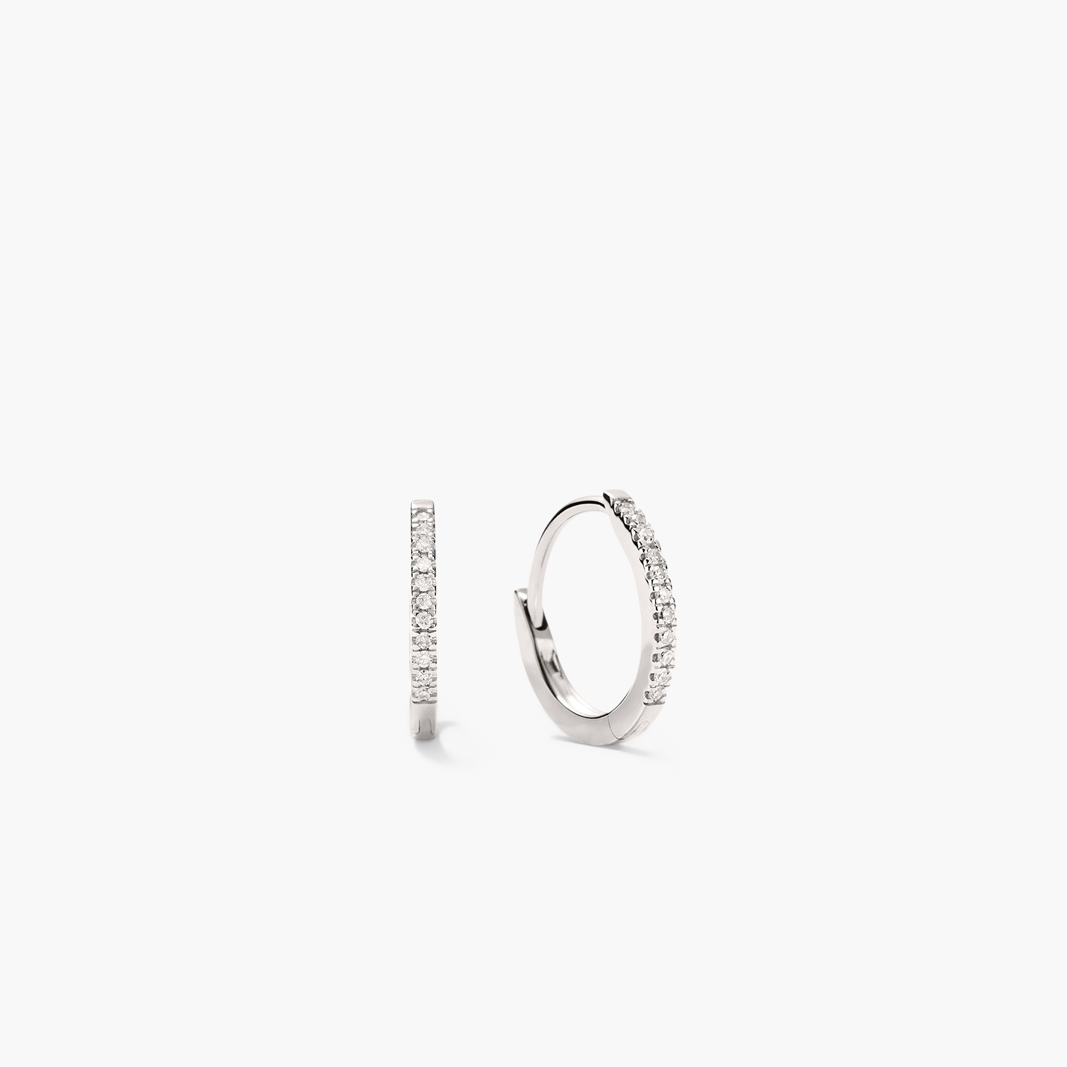 Pav&eacute; Diamond Huggie Hoops